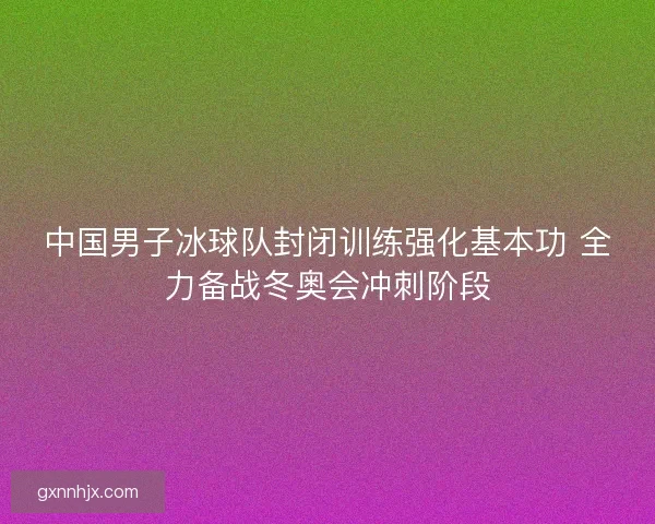 中国男子冰球队封闭训练强化基本功 全力备战冬奥会冲刺阶段